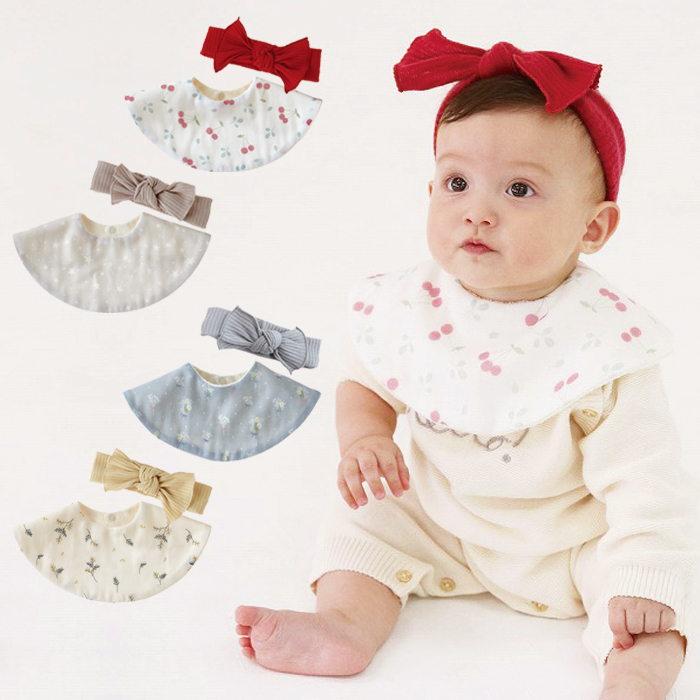 ベビー スタイ＆ヘアバンド 2点set 【リヤンドファミーユ】