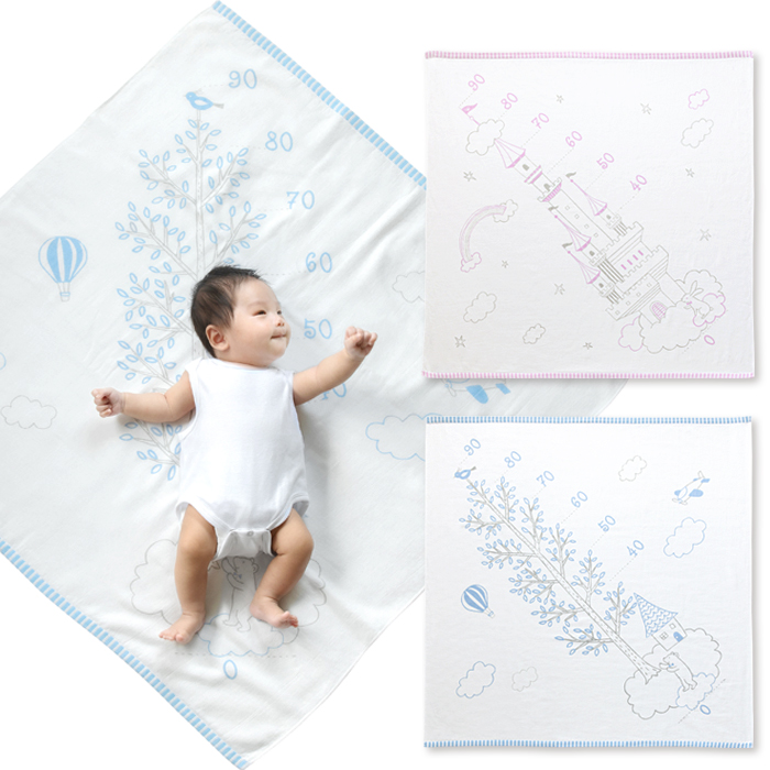 ベビー 湯上りタオル 身長計付き 【オルネット】