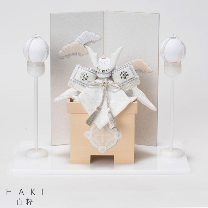 兜飾り 燿 屏風・陣屋提灯セット 【白粋-HAKI-】※お取り寄せ